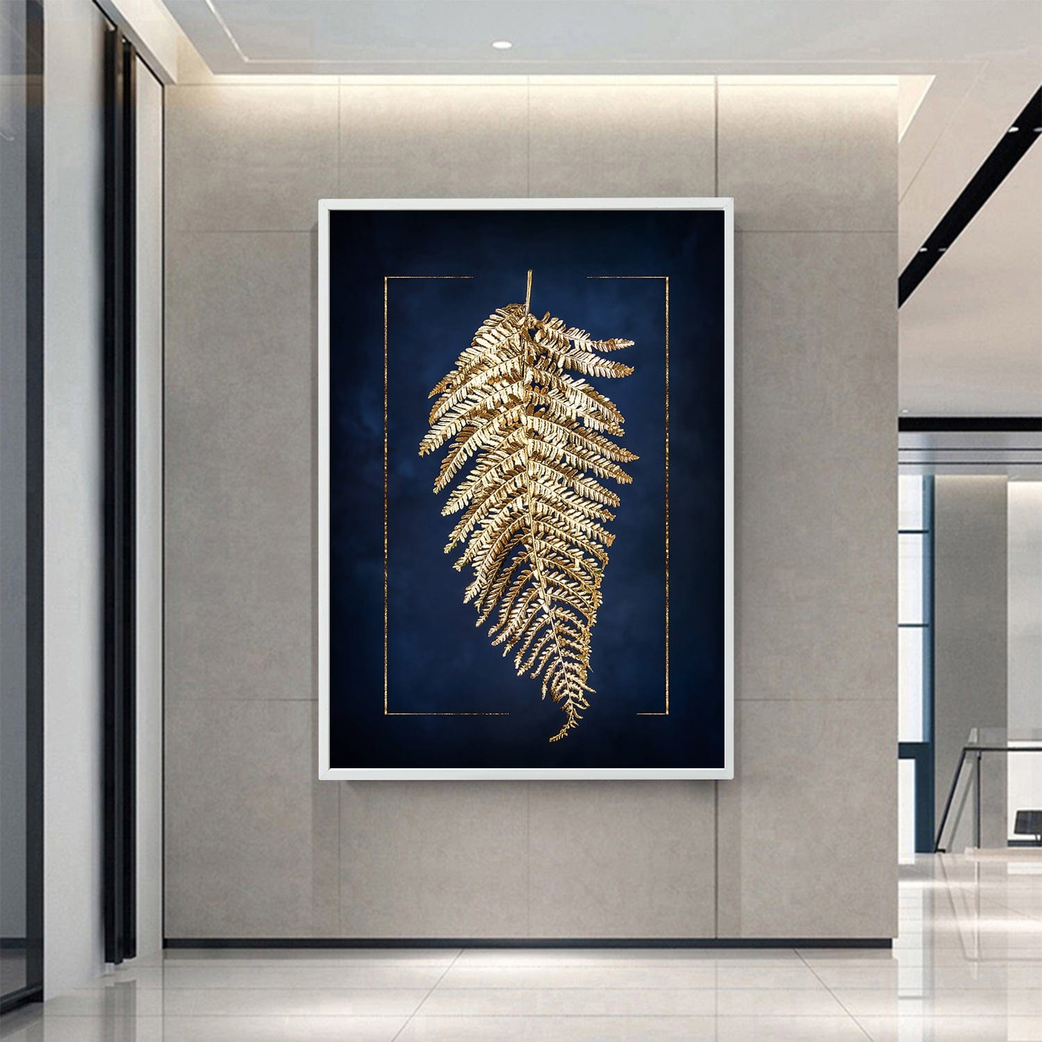 Goldene Farne Elegantes Wandbild
