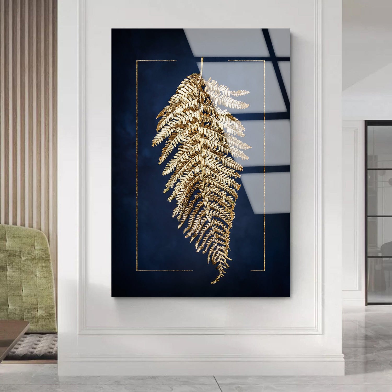 Goldene Farne Elegantes Wandbild